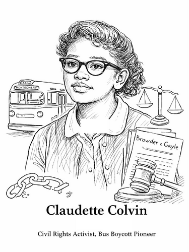 Claudette Colvin Coloring Picture