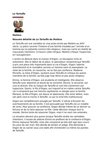 Le Tartuffe by Molière – Detailed Plot Summary