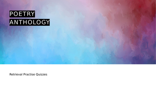 AQA Love and Relationships Poetry Quizzes