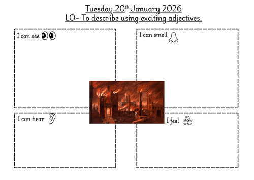 The Great Fire of London description sheet