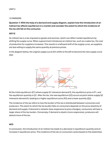 CIE Economics 9708 Model Essays Package Unit 2 Price system and the microeconomy