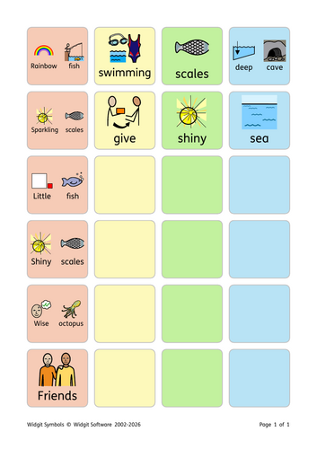 Rainbow Fish Colourful Semantics and Comprehension