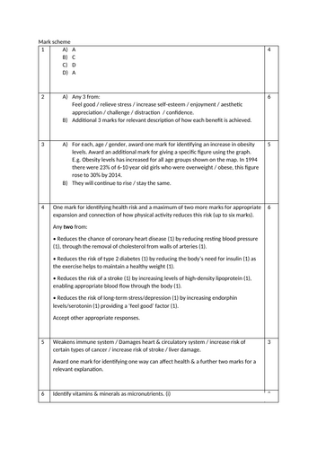 Health, fitness & well-being scheme of work - GCSE PE