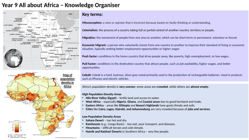 Africa Assessment & Knowledge Organiser