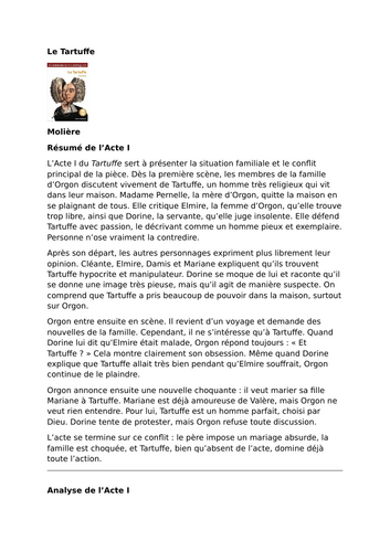 Le Tartuffe by Molière – Summary and Analysis of Act I