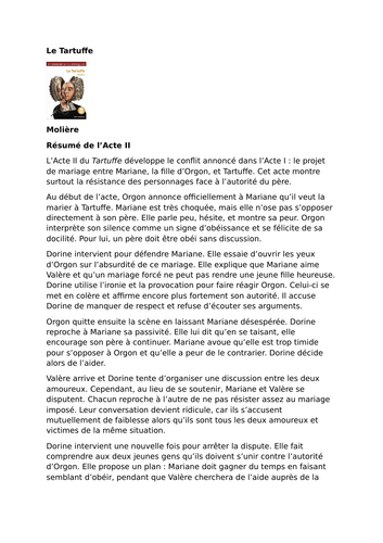 Le Tartuffe by Molière – Summary and Analysis of Act II