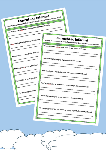 Formal and informal sentences - Converting