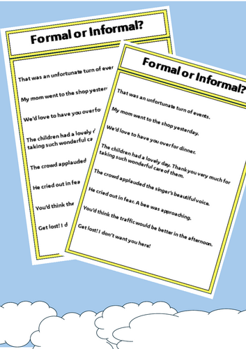 Formal and informal sentences - Identifying
