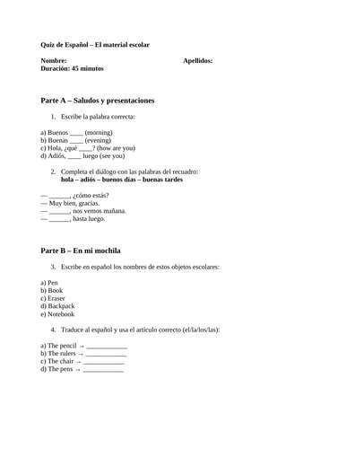 Quiz_El material escolar