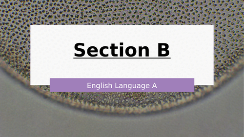 English Language A Section B Pearson Edexcel IGCSE