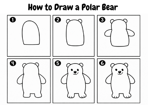 Penguin and polar bear drawing