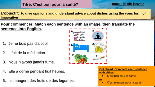 AQA GCSE French (2025) | En pleine forme: C’est bon pour la santé | Year 10/11| New Spec