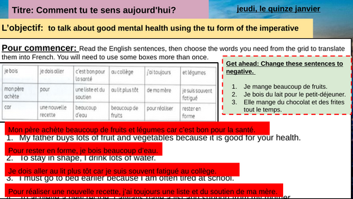 AQA GCSE French (2025) – En pleine forme: Bien dans ma peau | Year 10/11| New Spec