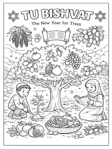 Tu Bishvat coloring picture