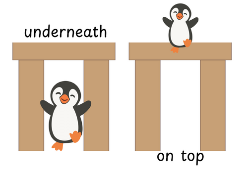 Penguin prepostional language construction cards