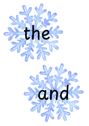 Phase 2 Tricky word snowflakes