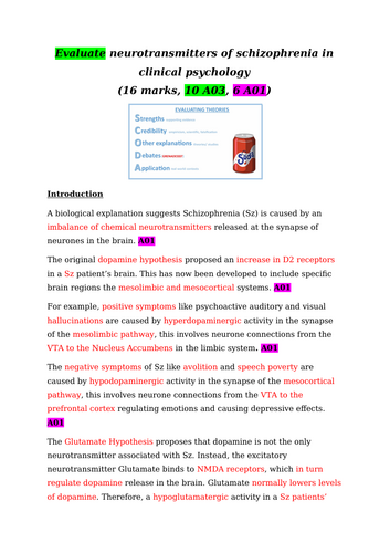 5.2. Schizophrenia - Neurotransmitter explanation