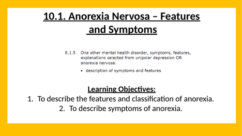 1. Anorexia - Symptoms and features