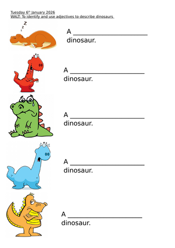Dinosaur Adjectives