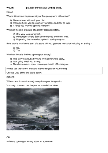 AQA GCSE English Language Paper 1 Writing q5 HW Revision Cover