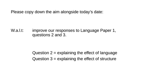 AQA GCSE English Language Paper 1 Q2, Q3, Q4 "The Great Gatsby"