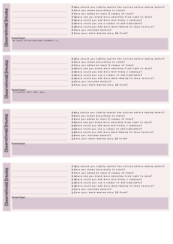 Observational Drawing feedback