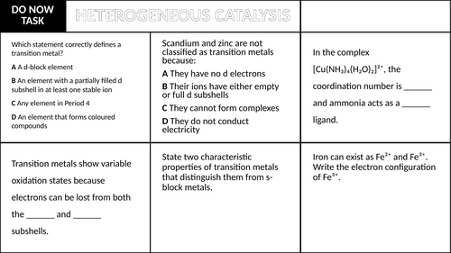 Heterogeneous Catalysis (AQA A Level Chemistry 7405, 3.2.5.6)