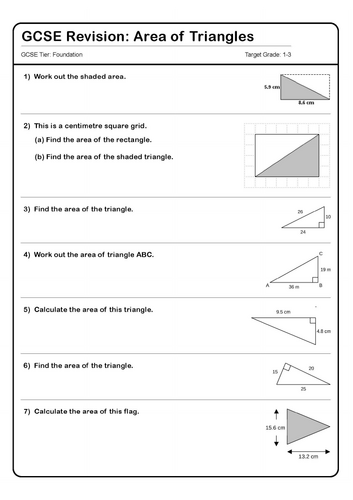 GCSE Maths Revision: The Area Of Triangles  [Foundation Tier]