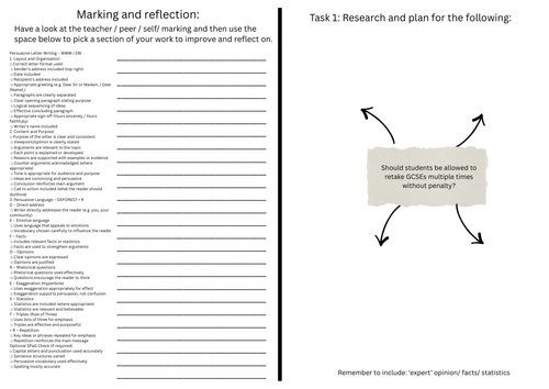 Persuasive Letter Writing – Writing Intervention Pack (GCSE English Language)