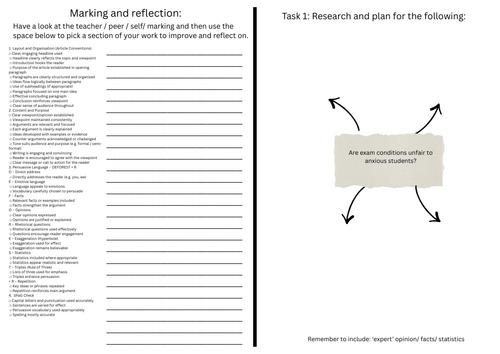 Persuasive Article Writing – Writing Intervention Pack (GCSE English Language)