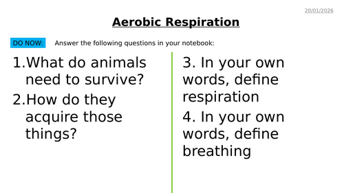AQA GCSE Biology – B9 Respiration - PowerPoint pack