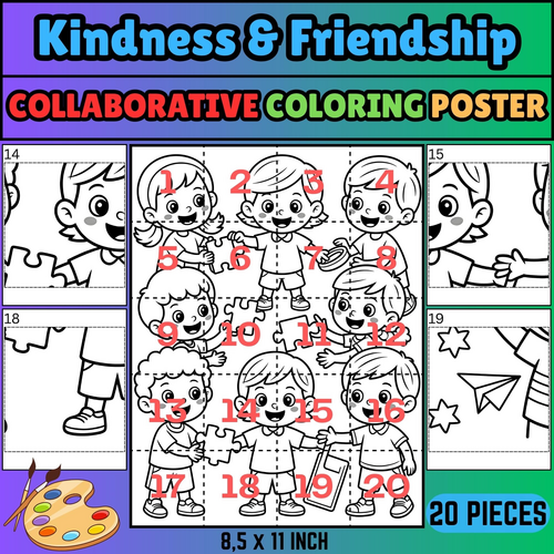 Kindness Collaborative Coloring Poster: Classroom Team Activity