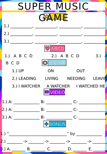 ESL: Music Pub Quiz