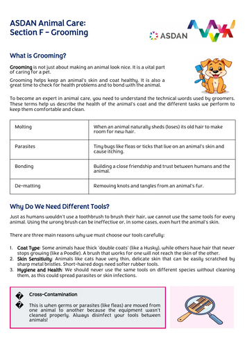 ASDAN Animal Care - Grooming