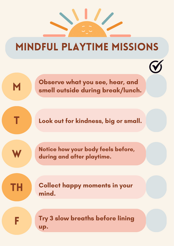 SEMH - Mindful Playtime Missions Poster