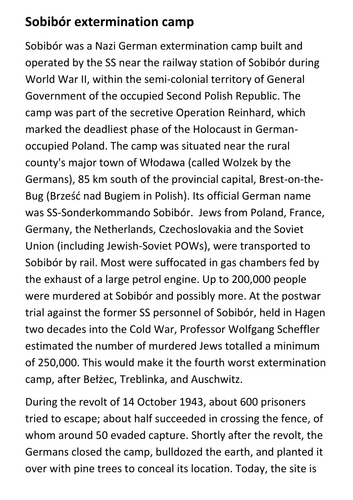 Sobibór Handout