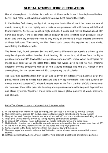 AQA GCSE Weather Hazards