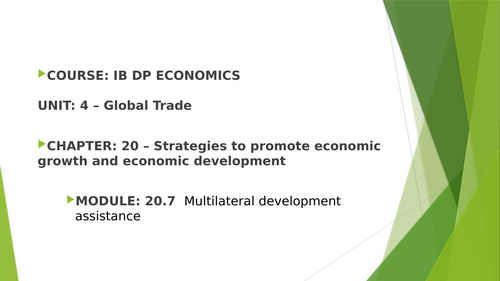 IBDP Economics 20.7 Multilateral development assistance