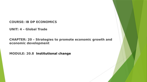 IBDP Economics 20.8 Institutional reform and change