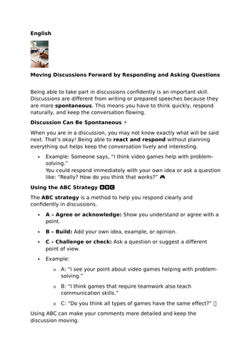 Moving Discussions Forward