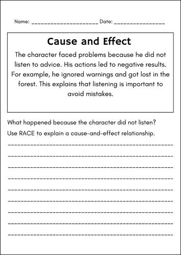 RACE Strategy Practice Worksheets Writing Passages & Prompts Paragraph Writing