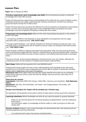 Mac & Cheese Practical Lesson S1