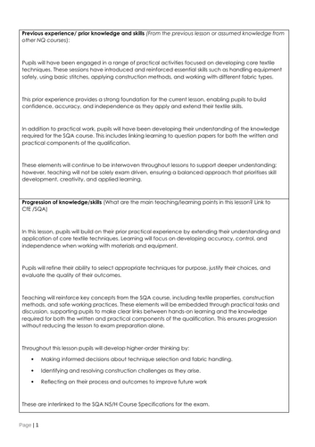 Editable Fabric Lesson (Fashion & Textiles Technology)