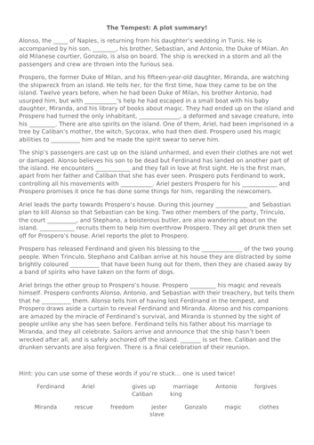 The tempest whole unit - Year 7,8, or low ability 9