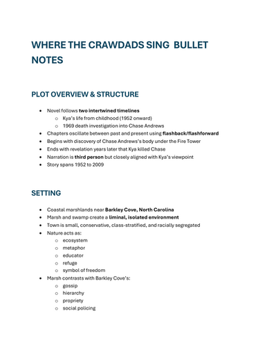 Where the Crawdad's Sing Comparative