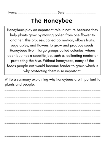 Summarizing Reading Passages: Building Main Idea and Detail Skills