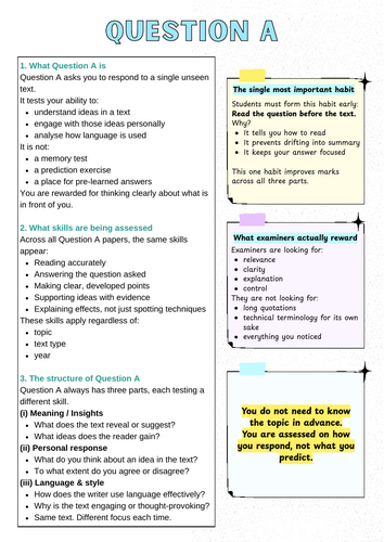 Question A: Complete Exam Skills Guide (2025 Text 1 Exemplar)