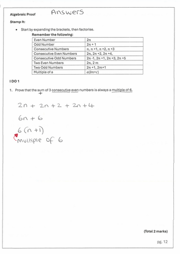 GCSE Higher Algebraic Proof - Grade 9