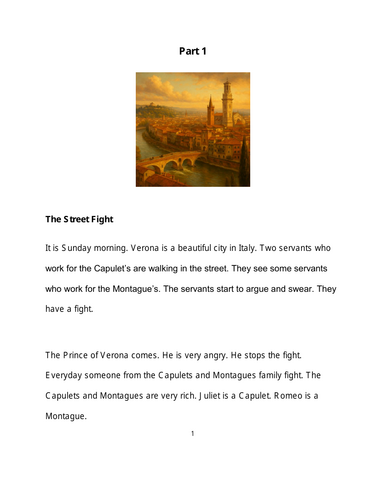 Romeo and Juliet – Act 1 (Abridged Version) Free Sample