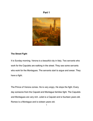 Romeo and Juliet – Act 1 (Abridged Version) Free Sample